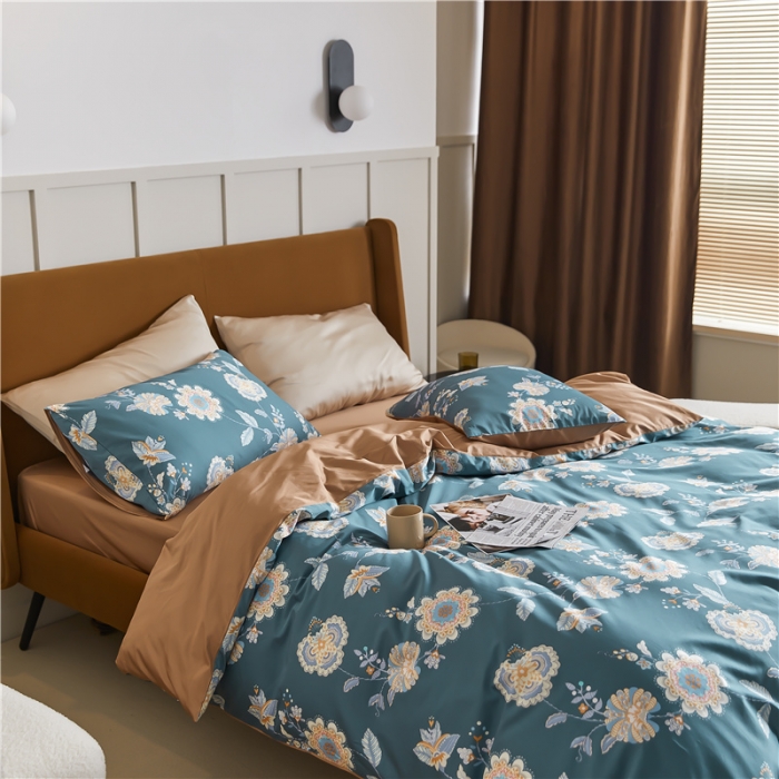 91家纺网 家纺一手货源 找家纺 优然居 2021新款春夏新款活性印花 花开半夏