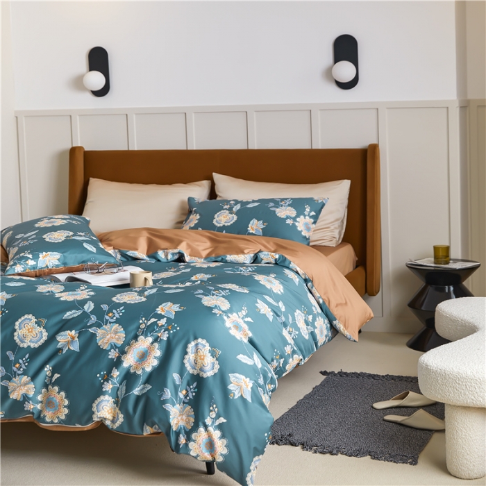 91家纺网 家纺一手货源 找家纺 优然居 2021新款春夏新款活性印花 花开半夏