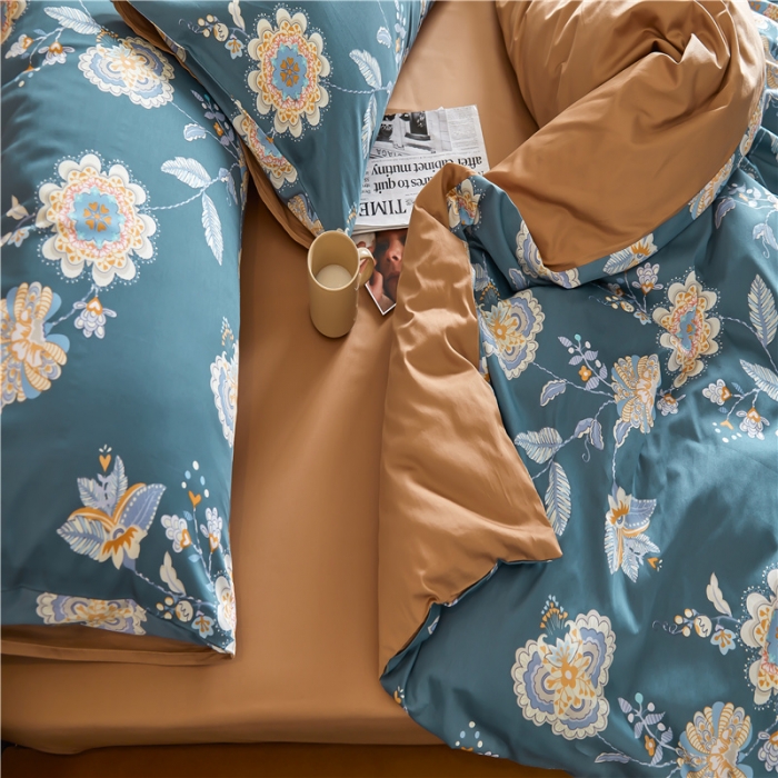 91家纺网 家纺一手货源 找家纺 优然居 2021新款春夏新款活性印花 花开半夏