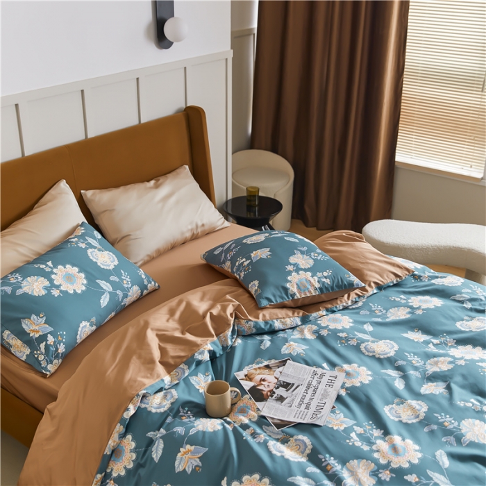 91家纺网 家纺一手货源 找家纺 优然居 2021新款春夏新款活性印花 花开半夏