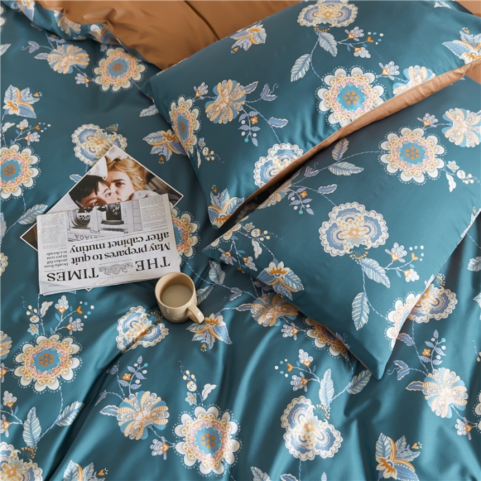 91家纺网 家纺一手货源 找家纺 优然居 2021新款春夏新款活性印花 花开半夏