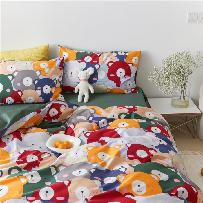 91家纺网 家纺一手货源 找家纺 优然居 2021新款春夏新款活性印花 多本熊