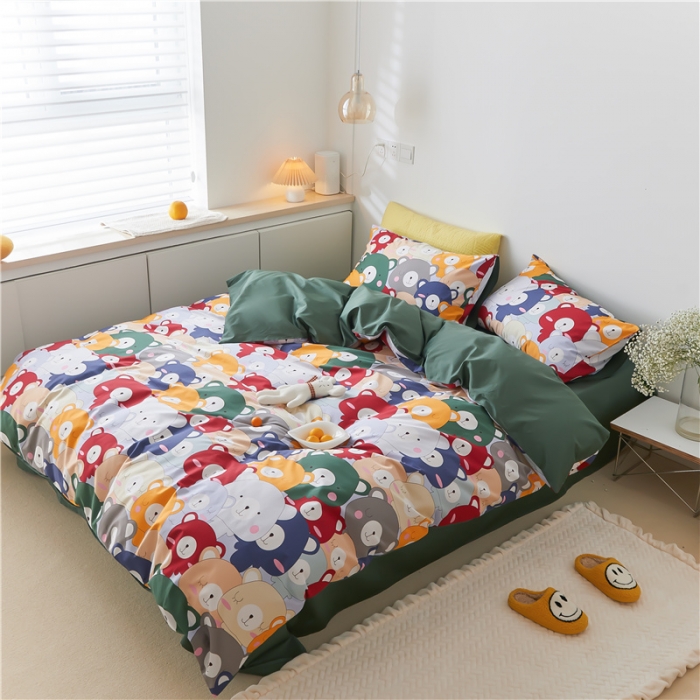 91家纺网 家纺一手货源 找家纺 优然居 2021新款春夏新款活性印花 多本熊