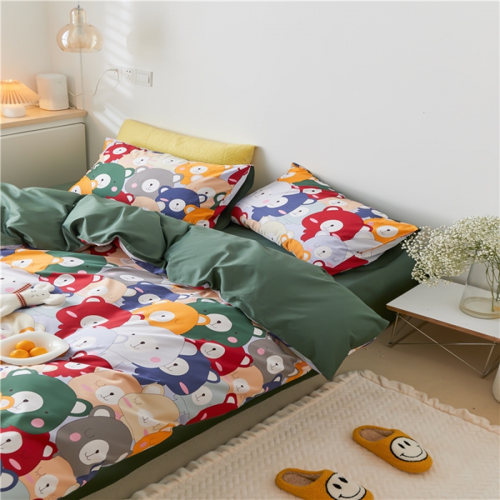 91家纺网 家纺一手货源 找家纺 优然居 2021新款春夏新款活性印花 多本熊