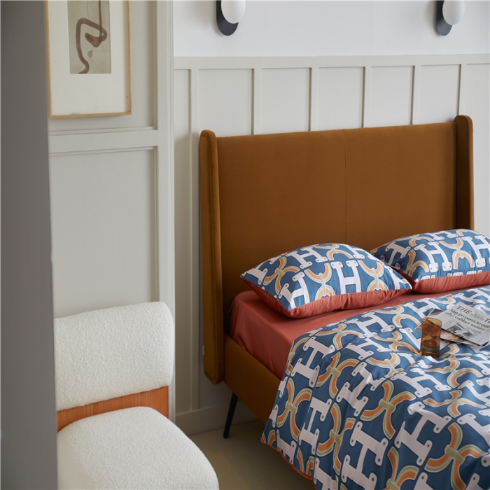 91家纺网 家纺一手货源 找家纺 优然居 2021新款春夏新款活性印花 H家蓝