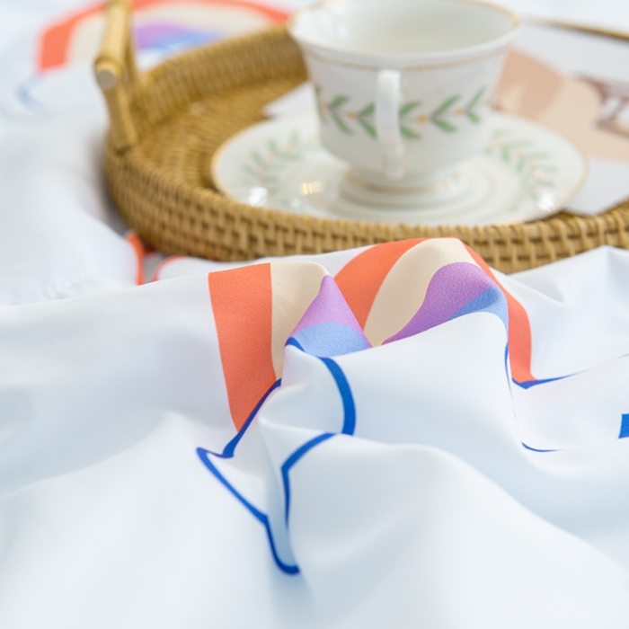 91家纺网 家纺一手货源 找家纺 慕尚 2025新款水洗棉夏被 彩虹熊