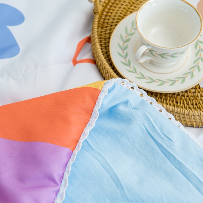 91家纺网 家纺一手货源 找家纺 慕尚 2025新款水洗棉夏被 彩虹熊