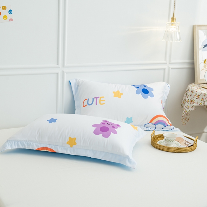 91家纺网 家纺一手货源 找家纺 慕尚 2025新款水洗棉夏被 彩虹熊