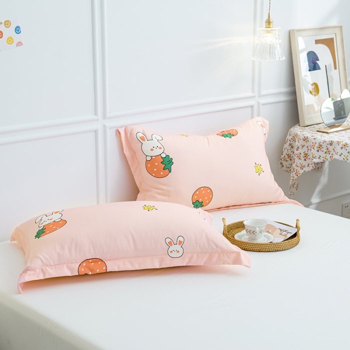 91家纺网 家纺一手货源 找家纺 慕尚 2025新款水洗棉夏被 草莓兔兔