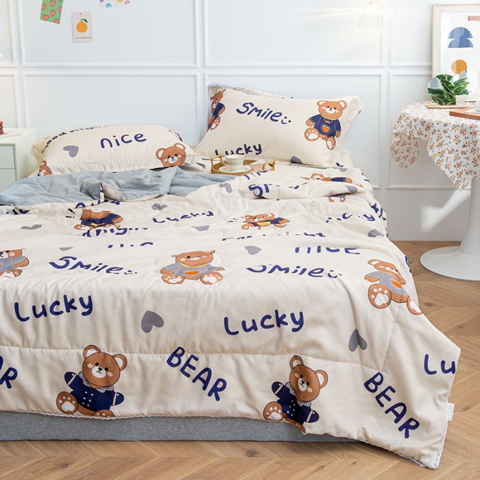 91家纺网 家纺一手货源 找家纺 慕尚 2025新款水洗棉夏被 超酷熊