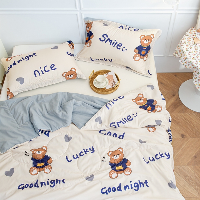 91家纺网 家纺一手货源 找家纺 慕尚 2025新款水洗棉夏被 超酷熊