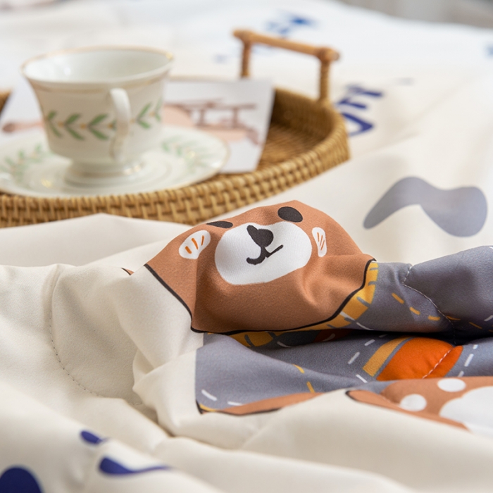 91家纺网 家纺一手货源 找家纺 慕尚 2025新款水洗棉夏被 超酷熊