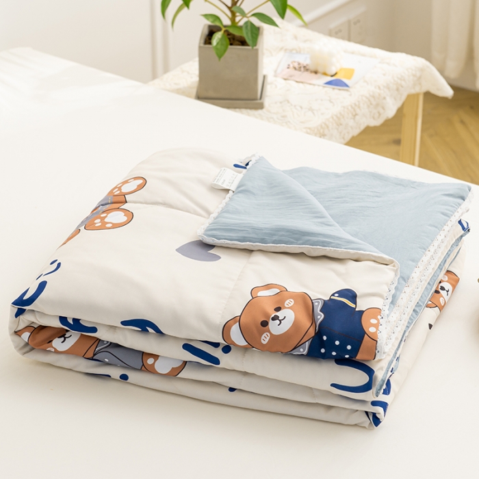 91家纺网 家纺一手货源 找家纺 慕尚 2025新款水洗棉夏被 超酷熊