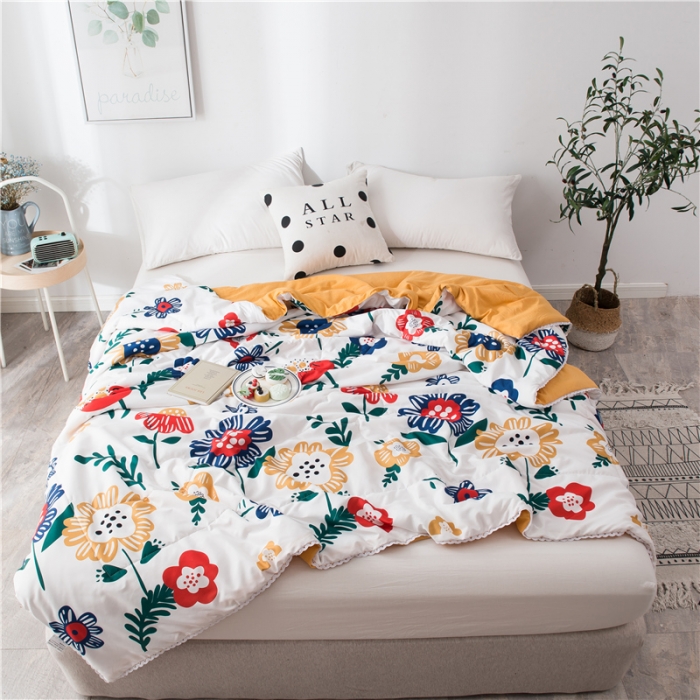 91家纺网 家纺一手货源 找家纺 慕尚 2025新款水洗棉夏被 梵高之花