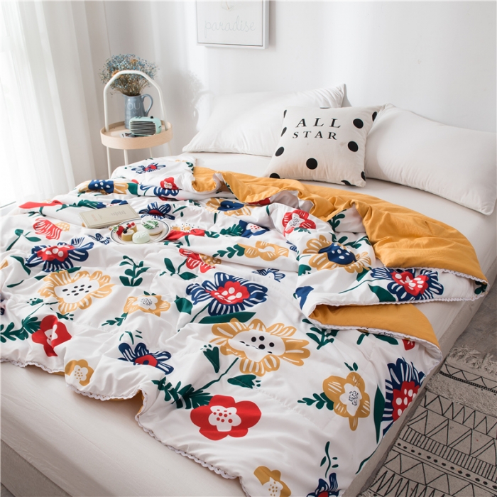 91家纺网 家纺一手货源 找家纺 慕尚 2025新款水洗棉夏被 梵高之花