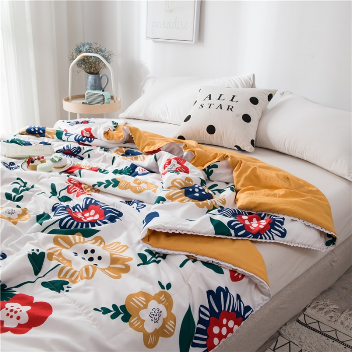 91家纺网 家纺一手货源 找家纺 慕尚 2025新款水洗棉夏被 梵高之花