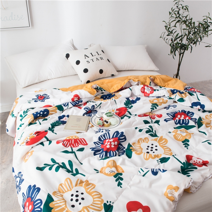 91家纺网 家纺一手货源 找家纺 慕尚 2025新款水洗棉夏被 梵高之花