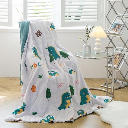 91家纺网 家纺一手货源 找家纺 慕尚 2025新款水洗棉夏被 萌萌恐龙