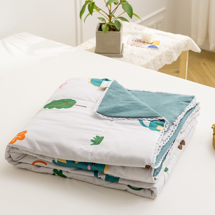 91家纺网 家纺一手货源 找家纺 慕尚 2025新款水洗棉夏被 萌萌恐龙