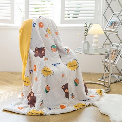 91家纺网 家纺一手货源 找家纺 慕尚 2025新款水洗棉夏被 萌熊