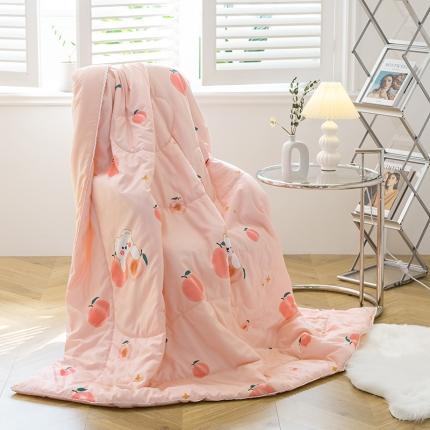 91家纺网 家纺一手货源 找家纺 慕尚 2025新款水洗棉夏被 蜜桃小熊