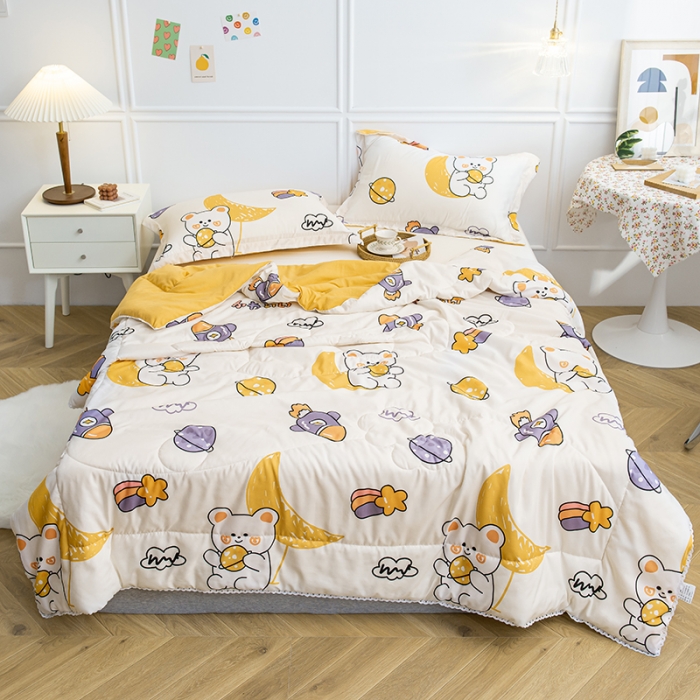 91家纺网 家纺一手货源 找家纺 慕尚 2025新款水洗棉夏被 奇幻星球