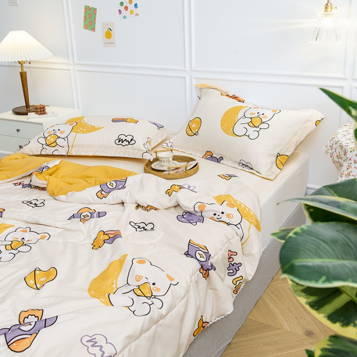 91家纺网 家纺一手货源 找家纺 慕尚 2025新款水洗棉夏被 奇幻星球