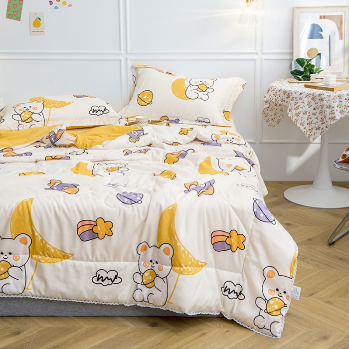 91家纺网 家纺一手货源 找家纺 慕尚 2025新款水洗棉夏被 奇幻星球