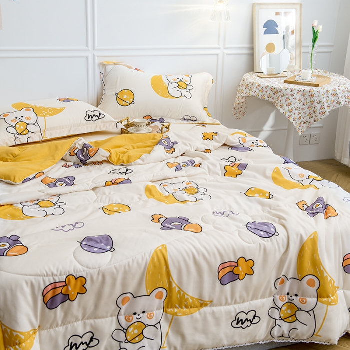 91家纺网 家纺一手货源 找家纺 慕尚 2025新款水洗棉夏被 奇幻星球