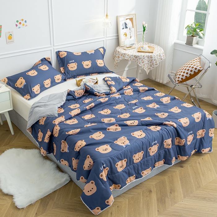 91家纺网 家纺一手货源 找家纺 慕尚 2025新款水洗棉夏被 小熊先生