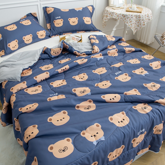 91家纺网 家纺一手货源 找家纺 慕尚 2025新款水洗棉夏被 小熊先生