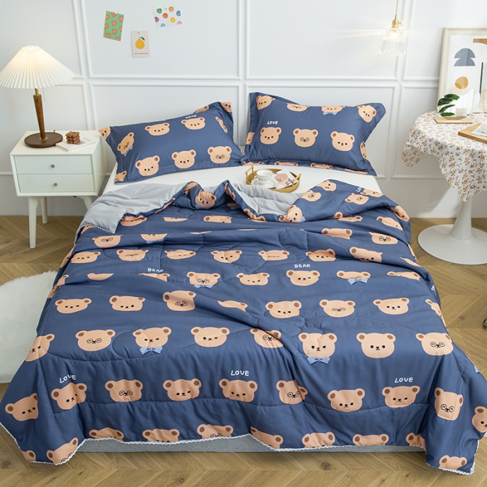 91家纺网 家纺一手货源 找家纺 慕尚 2025新款水洗棉夏被 小熊先生