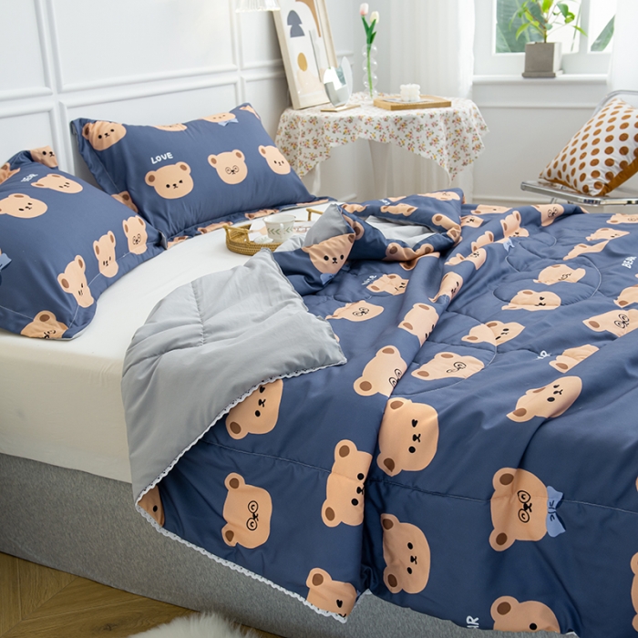 91家纺网 家纺一手货源 找家纺 慕尚 2025新款水洗棉夏被 小熊先生