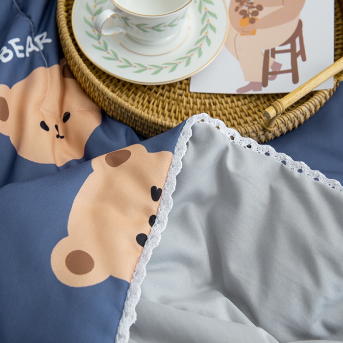 91家纺网 家纺一手货源 找家纺 慕尚 2025新款水洗棉夏被 小熊先生