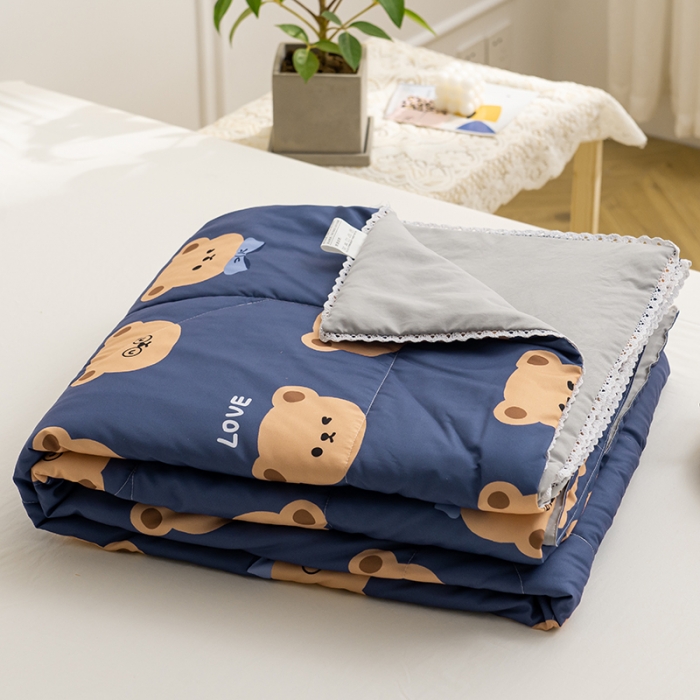 91家纺网 家纺一手货源 找家纺 慕尚 2025新款水洗棉夏被 小熊先生