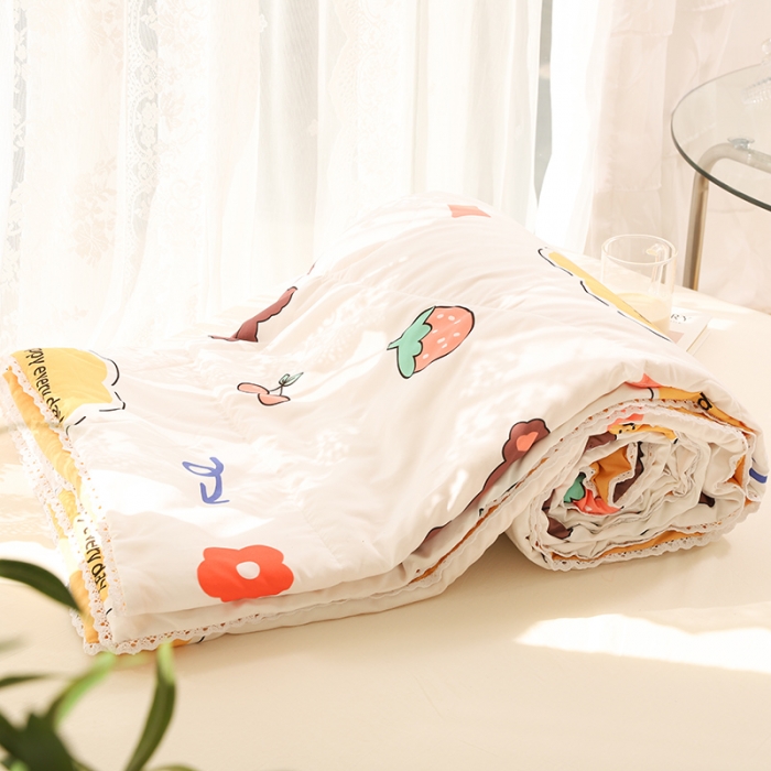 91家纺网 家纺一手货源 找家纺 慕尚 2025新款水洗棉夏被实拍图 萌熊