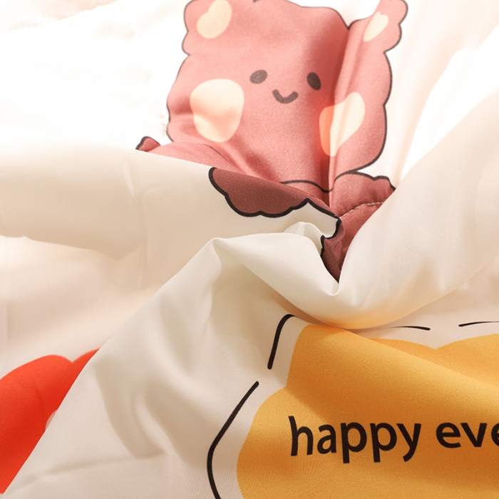 91家纺网 家纺一手货源 找家纺 慕尚 2025新款水洗棉夏被实拍图 萌熊