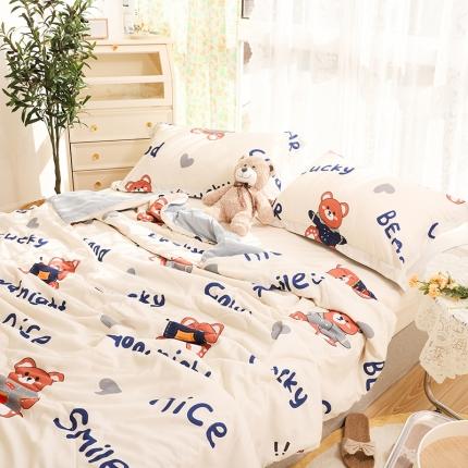 91家纺网 家纺一手货源 找家纺 慕尚 2025新款水洗棉夏被实拍图 超酷熊