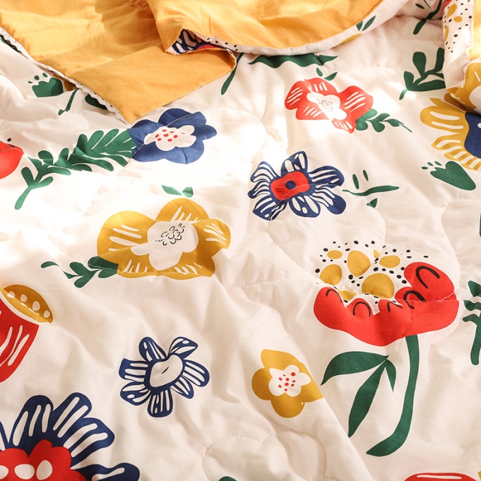 91家纺网 家纺一手货源 找家纺 慕尚 2025新款水洗棉夏被实拍图 梵高之花