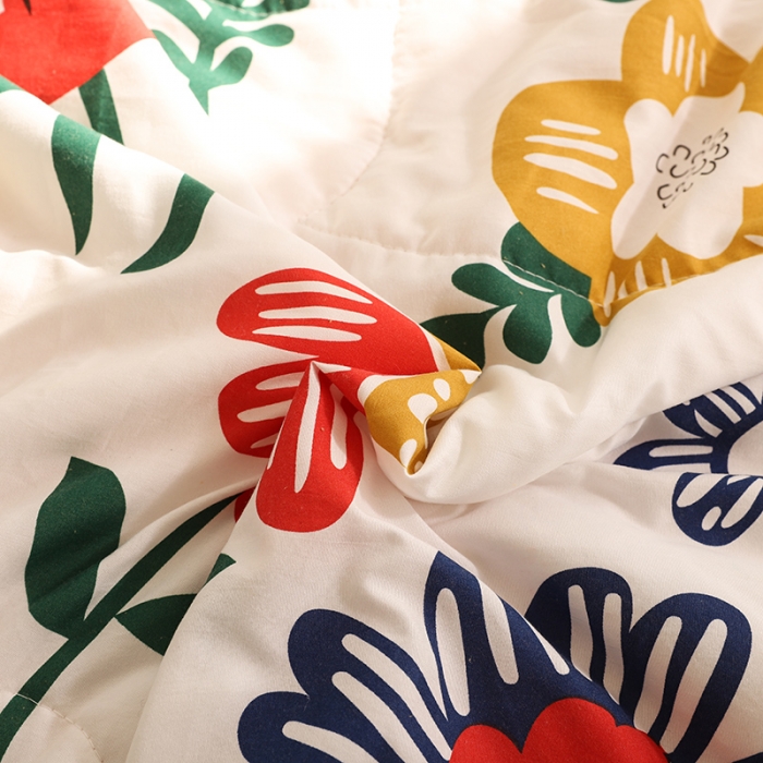 91家纺网 家纺一手货源 找家纺 慕尚 2025新款水洗棉夏被实拍图 梵高之花