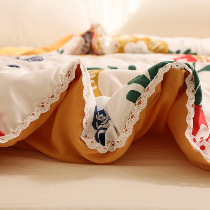 91家纺网 家纺一手货源 找家纺 慕尚 2025新款水洗棉夏被实拍图 梵高之花