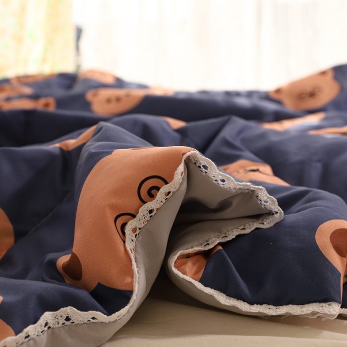 91家纺网 家纺一手货源 找家纺 慕尚 2025新款水洗棉夏被实拍图 小熊先生