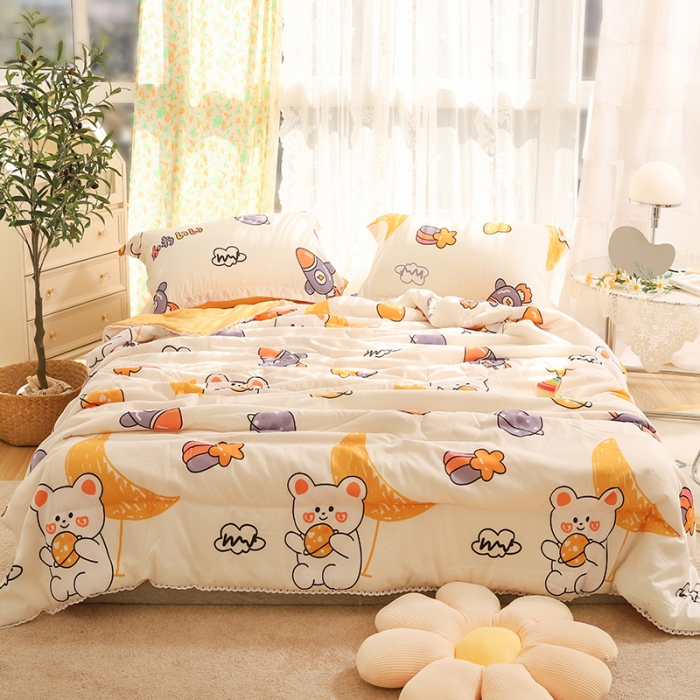 91家纺网 家纺一手货源 找家纺 慕尚 2025新款水洗棉夏被实拍图 奇幻星球