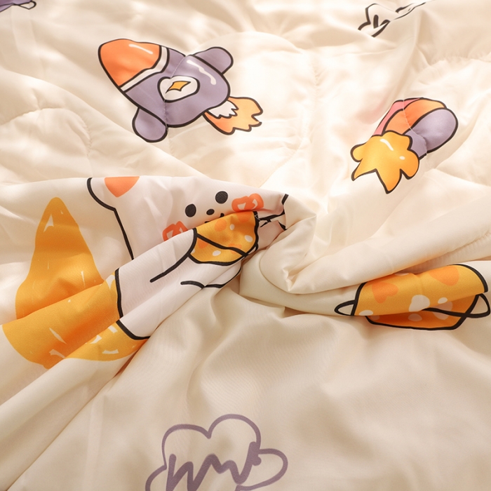 91家纺网 家纺一手货源 找家纺 慕尚 2025新款水洗棉夏被实拍图 奇幻星球