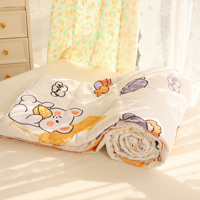 91家纺网 家纺一手货源 找家纺 慕尚 2025新款水洗棉夏被实拍图 奇幻星球