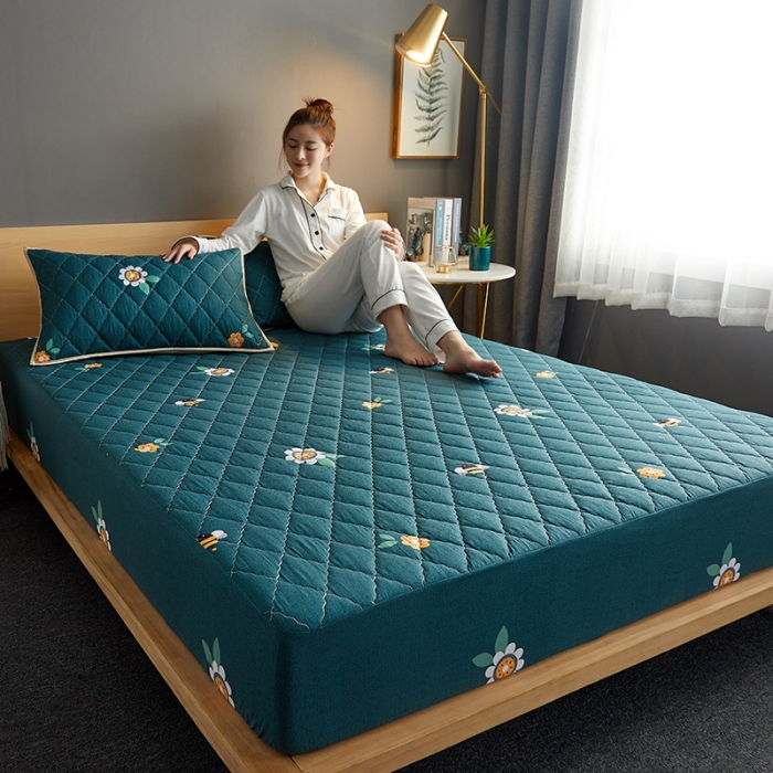 91家纺网 家纺一手货源 找家纺 花言狐语 2025新款水洗棉防水隔尿夹棉床笠 贝塔