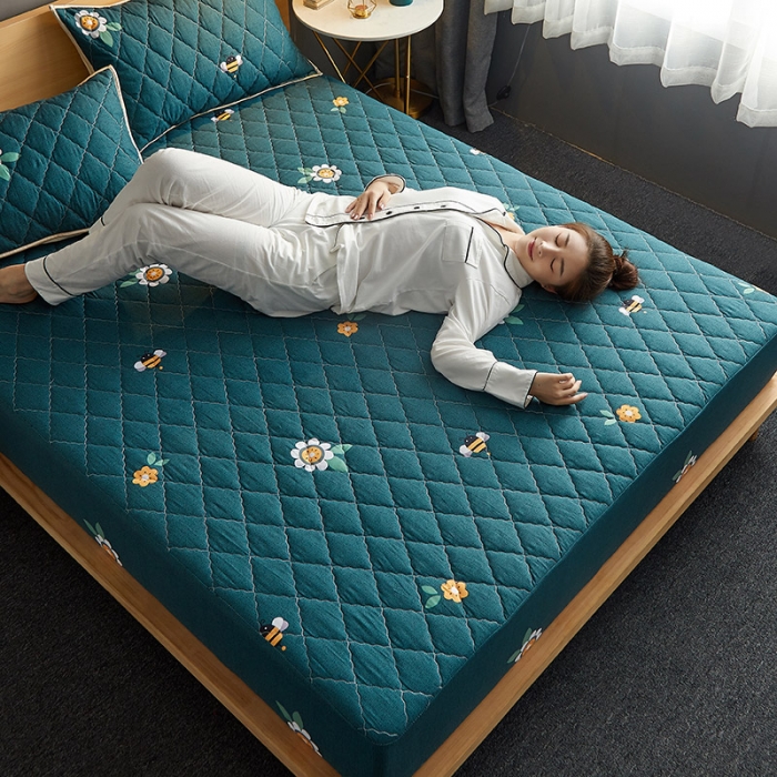 91家纺网 家纺一手货源 找家纺 花言狐语 2025新款水洗棉防水隔尿夹棉床笠 贝塔