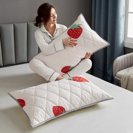 花言狐语 2025新款水洗棉防水枕套 草莓甜心