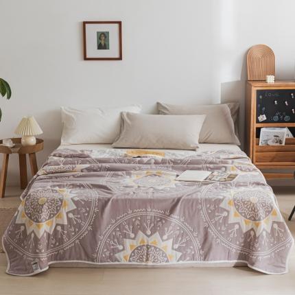 91家纺网 家纺一手货源 找家纺 （总）朴尔 2021新款抽象风格六层纱布毛巾被系列