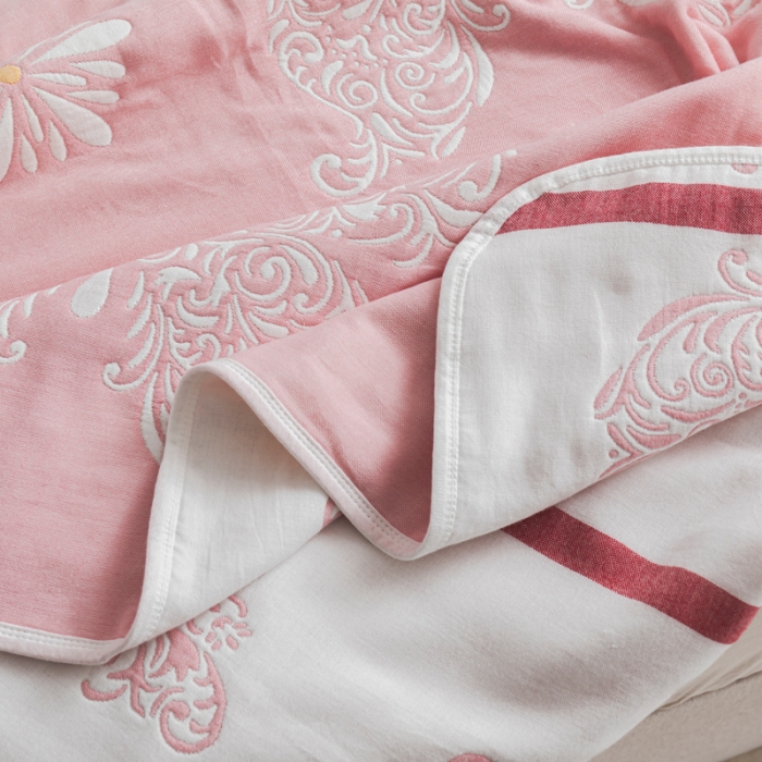 91家纺网 家纺一手货源 找家纺 （总）朴尔 2021新款抽象风格六层纱布毛巾被系列